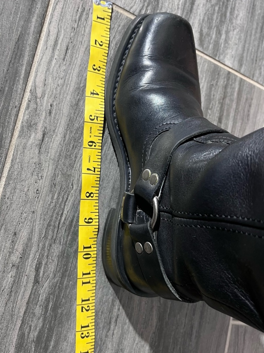 Harley Davidson Black Leather Boots with Silver Hardware - Picture 10 of 15